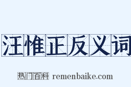 汪惟正反义词是什么意思的图片